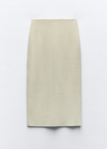 Бежевая кэжуал однотонная юбка Zara
