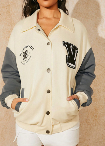 Бомбер SHEIN бейсбольний на кнопках (331109936)