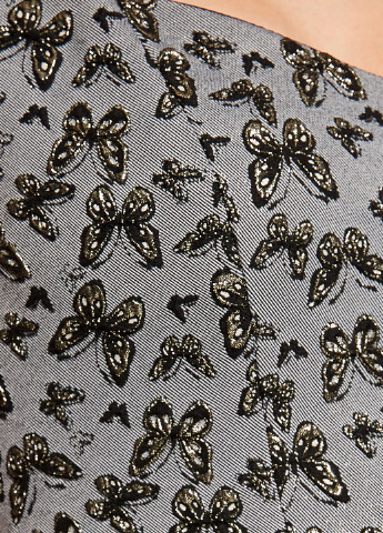Графітова коктейльна сукня з спідницею-сонце KOTON метелики