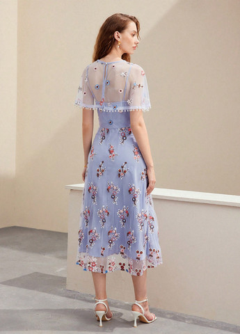 Блакитна кежуал сукня SHEIN з квітковим принтом