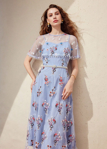 Блакитна кежуал сукня SHEIN з квітковим принтом