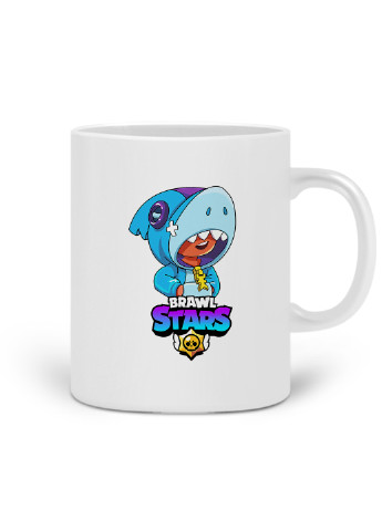Кружка Леон Акула Бравл Старс (Leon Shark Brawl Stars) 330 мл горнятко керамічне (20259-1016) MobiPrint (219776811)