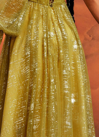 Жовтий вечірня сукня на одне плече SHEIN однотонна