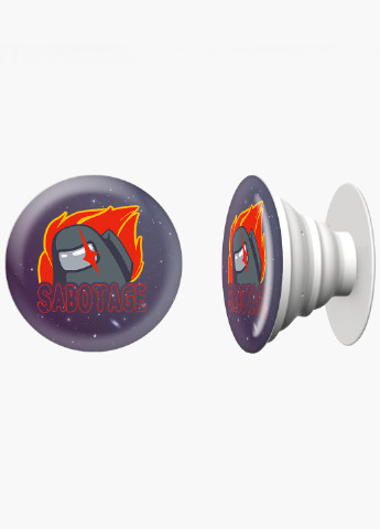 Попсокет (Popsockets) тримач для смартфону Амонг Ас (Sabotage Among Us) (8754-2426) Чорний MobiPrint (216836455)