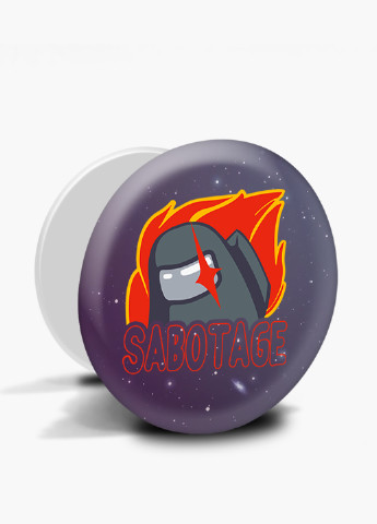 Попсокет (Popsockets) тримач для смартфону Амонг Ас (Sabotage Among Us) (8754-2426) Чорний MobiPrint (216836455)