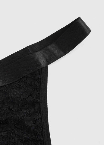 Чорний демісезонний комплект (комбінація, трусики) SHEIN