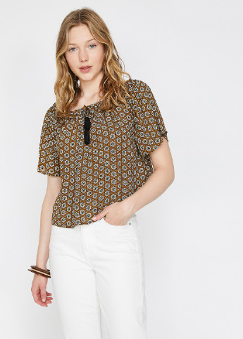 Коричневая летняя блуза KOTON