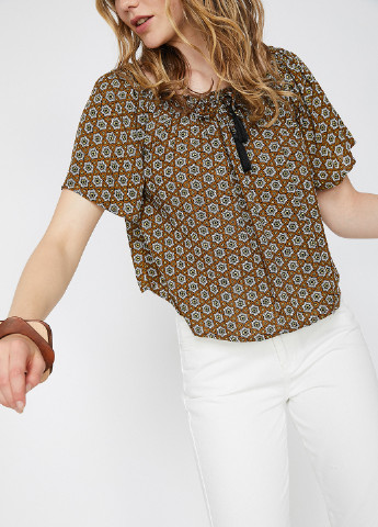 Коричневая летняя блуза KOTON