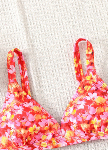 Фуксиновий (колору Фукія) літній купальник (ліф, трусики) бікіні, роздільний SHEIN