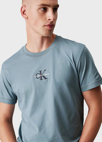 Серо-голубая футболка Calvin Klein Jeans