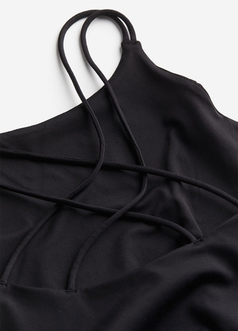 Комбинезон H&M комбинезон-брюки однотонный чёрный спортивный, кэжуал полиэстер, трикотаж