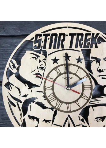 Оригінальний настінний годинник з дерева "Star Trek" 7Arts (253566404)