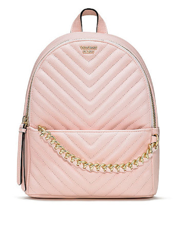 Рюкзак Victoria's Secret однотонный светло-розовый кэжуал