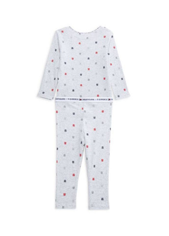 Серый демисезонный костюм (боди, брюки, шапка, носки) брючный Tommy Hilfiger