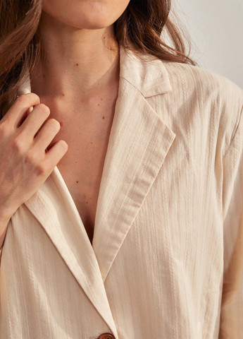 Светло-бежевый женский жакет SHEIN полосатый - летний