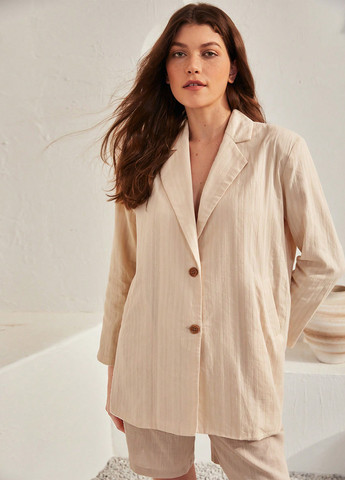 Светло-бежевый женский жакет SHEIN полосатый - летний