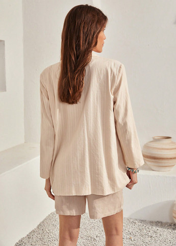 Светло-бежевый женский жакет SHEIN полосатый - летний