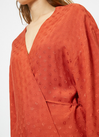Терракотовая летняя блуза на запах KOTON