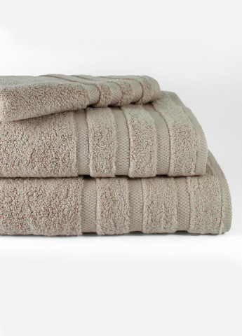 Рушник махровий Oslo, MicroCotton, жакардовий, з бордюром, мокко, розмір 70x140 см Bulgaria-Tex світло-коричневий