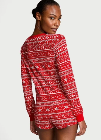 Червона всесезон піжама (лонгслів, шорти) лонгслів + шорти Victoria's Secret