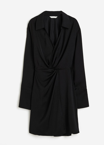 Черное кэжуал платье а-силуэт H&M однотонное