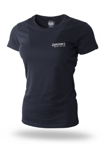 Черная летняя футболка женская Dobermans Aggressive
