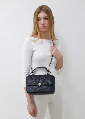 Сумка на плече жіноча чорна маленька шкіряна 86173 Fashion Сумка (226760523)