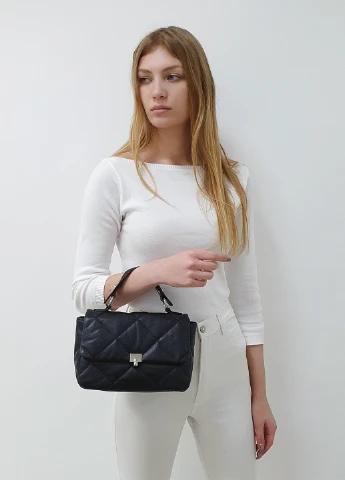 Сумка на плече жіноча чорна маленька шкіряна 86173 Fashion Сумка (226760523)
