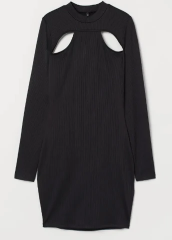 Черное кэжуал платье H&M однотонное