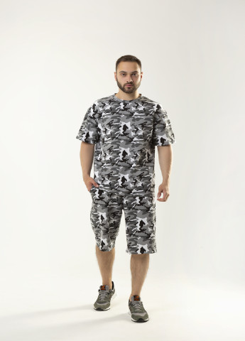 Комбинированный летний костюм мужской 'player'oversize летний (футболка + шорты) камуфляжный Intruder