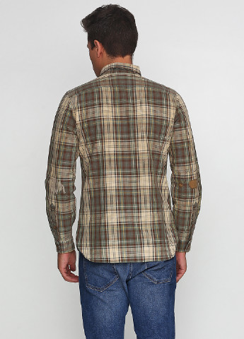 Оливковковая (хаки) кэжуал рубашка в клетку Ralph Lauren с длинным рукавом