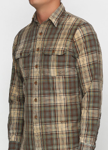 Оливковковая (хаки) кэжуал рубашка в клетку Ralph Lauren с длинным рукавом