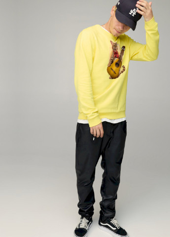 Жовтий свитшот мужской basic /no flis/ YAPPI малюнок (254557511)
