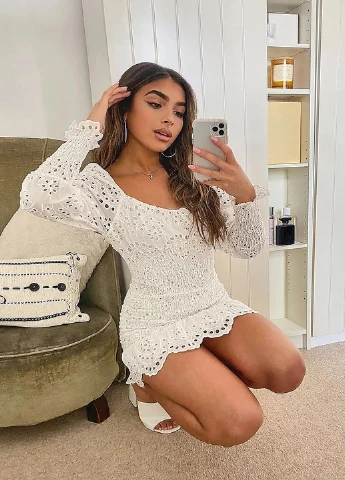 Білий кежуал сукня Boohoo однотонна