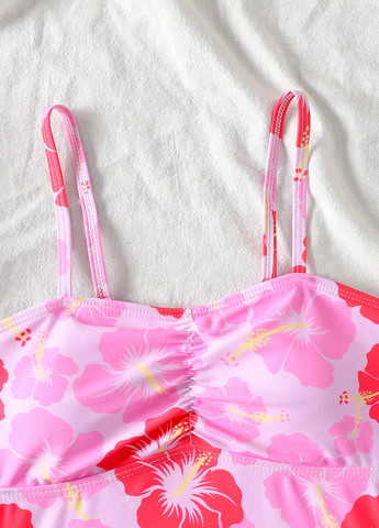 Рожевий літній купальник (ліф, трусики) танкіні, роздільний SHEIN