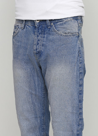 Голубые летние зауженные джинсы Terranova