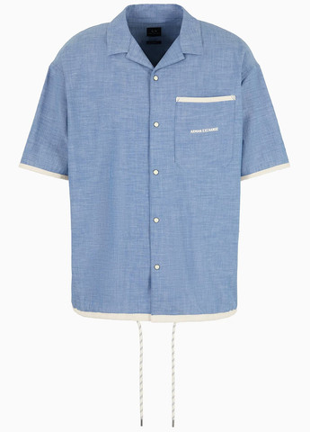 Синяя кэжуал рубашка меланж Armani Exchange