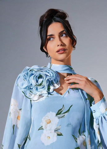 Голубая блуза для беременных SHEIN