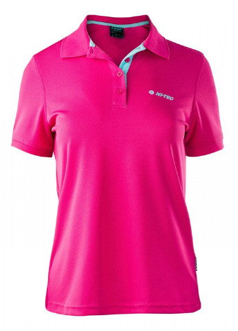 Розовая женская футболка-поло Hi-Tec однотонная