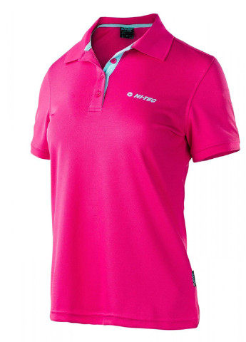 Розовая женская футболка-поло Hi-Tec однотонная