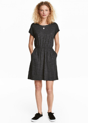 Темно-сіра кежуал плаття, сукня сукня-футболка H&M меланжева