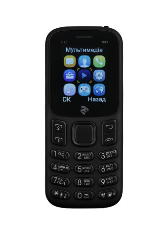 Мобільний телефон E180 2019 DUALSIM Black 2E 2E E180 2019 DUALSIM Black чорний