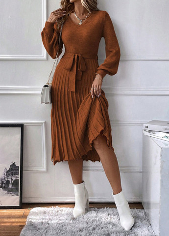 Рожево-коричнева кежуал сукня SHEIN однотонна