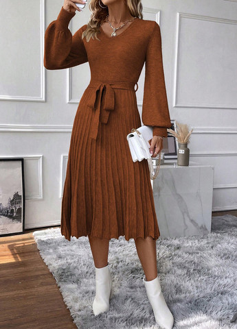 Рожево-коричнева кежуал сукня SHEIN однотонна