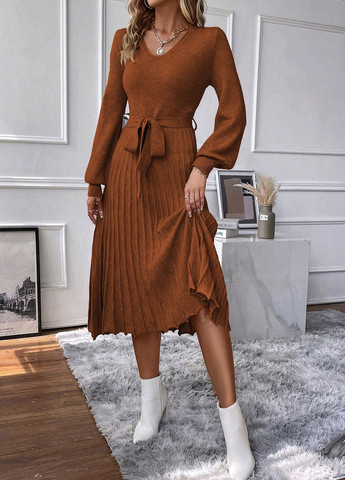 Рожево-коричнева кежуал сукня SHEIN однотонна