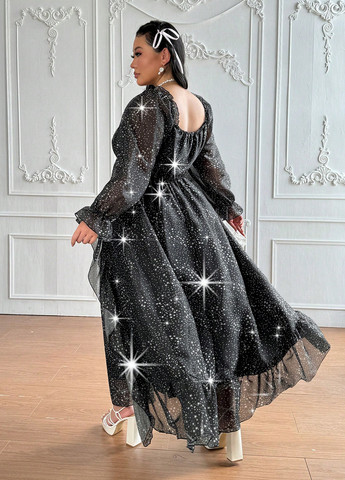 Комбінована святковий, вечірня сукня з пишною спідницею SHEIN зірки