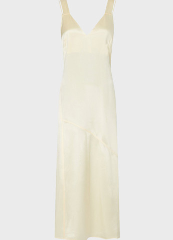 Бежевое вечернее, кэжуал платье платье-комбинация Calvin Klein однотонное