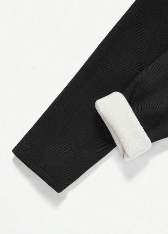 Черные зимние леггинсы SHEIN