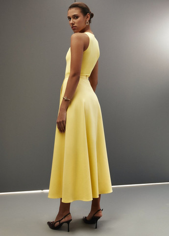 Желтая кэжуал однотонная юбка Gepur клешированная