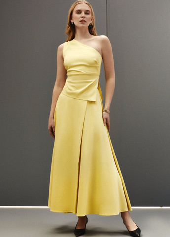 Желтая кэжуал однотонная юбка Gepur клешированная